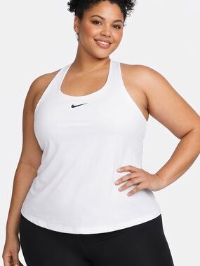 Nike Plus Size Active Medium Support Padded Sports Bra Tank Top White 1X NEW